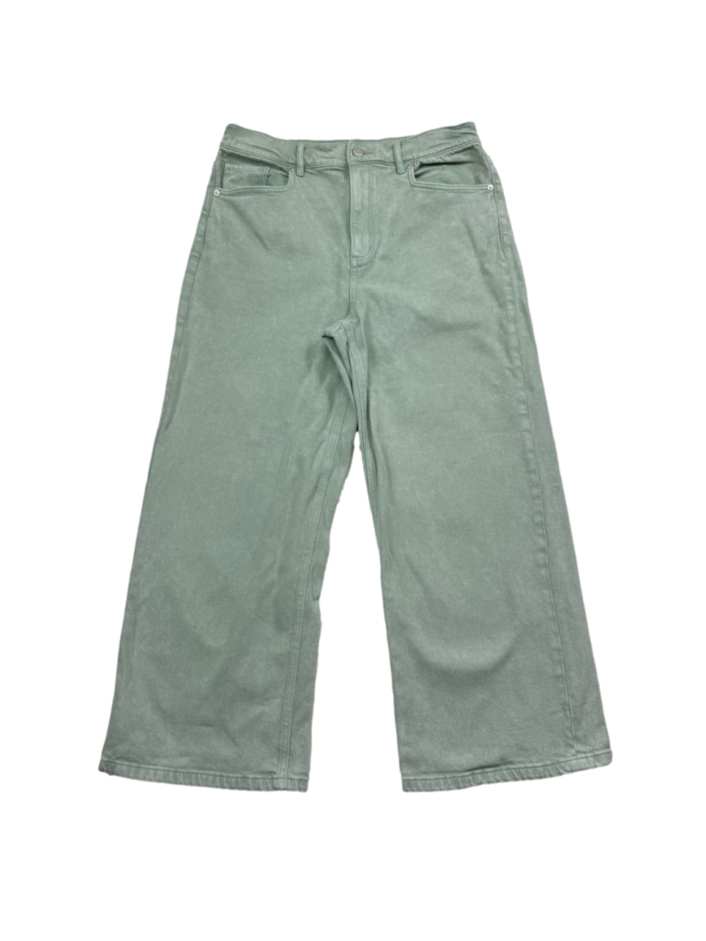 Women's Loft Wide Leg Jeans Size 8/29 Stretch Sage Green Crop
